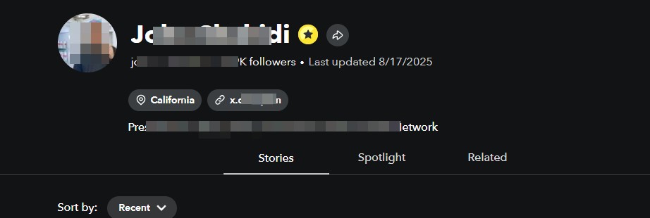 Snapchat Public Profile Example